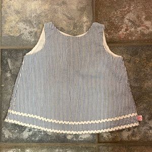 Ruffle Butts 2T blue and white top. EUC. Only worn a few times.